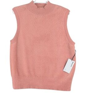 Bailey 44 Women's Pullover Sleeveless High Neck Pink Hue Fuzzy Vest Size XL NWT